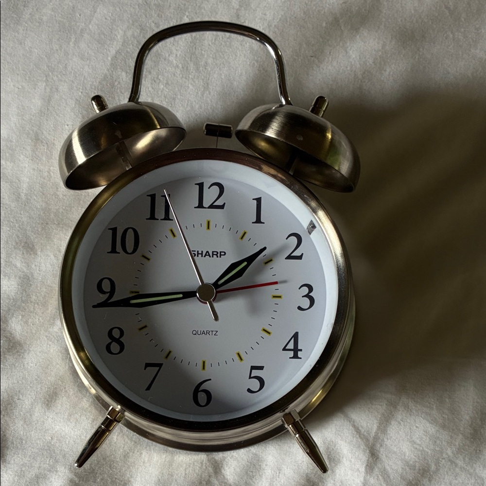 Silver Analog Alarm Clock
